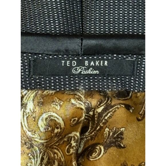 Ted Baker Fashion Charcoal Wool Silk Shawl Collar Blazer 44R - Picture 5 of 9